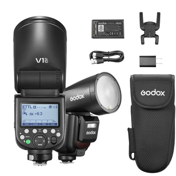 Godox V1Pro-C Round Head Camera Flash Speedlite for Canon, with Detachable Sub Flash SU-1, USB-C Charge Battery, 2.4G X Wireless HSS TTL Speedlight Flash for Canon 6D 7D 5D Mark II III M50 EOS R