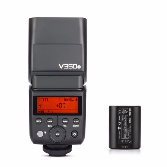 Godox V350S TTL Flash forSony 2.4G GN36 1/8000s HSS 500 Full Power 0.1s-1.7s Recycle w/2000mAH Rechargeable Battery Speedlite forSony A7RIII A7RII A7R A58 A99 ILCE6000L A77II RX10 A9 etc (V350-S)