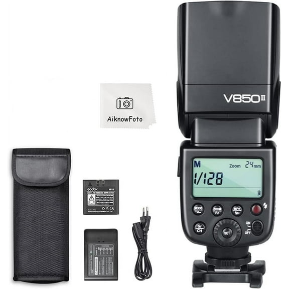 Godox V850II GN60 2.4G 1/8000s High-Speed Sync Camera Flash with 2000mAh Li-ion Battery1.5s Recycle time Compatible for Canon,Nikon,Pentax,Olympus,Fuji, etc. for Wedding Portrait Studio Photography