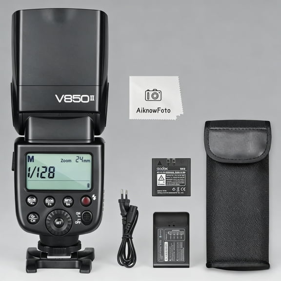 Godox V850II GN60 2.4G 1/8000s High-Speed Sync Camera Flash with 2000mAh Li-ion Battery1.5s Recycle time Compatible for Canon,Nikon,Pentax,Olympus,Fuji, etc. for Wedding Portrait Studio Photography