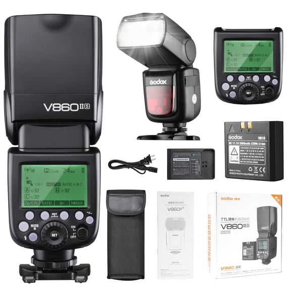 Godox V860II-C/N/S for canon/nikon/ sony Camera Flash, Ving V860II TTL Li-Ion Flash Kit, HSS 1/8000s 2.4G GN60 Speedlight, 1.5s Recycle Time, External Flash for Photography