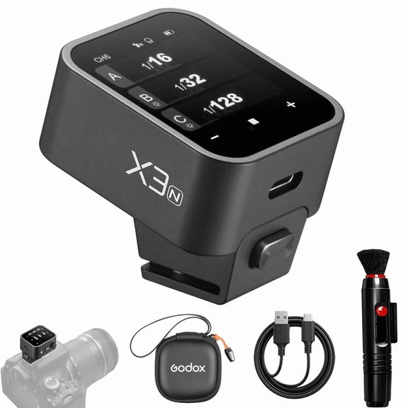 Godox X3 N for Nikon TTL Wireless Flash Trigger, 2.4GHz Touchscreen, HSS 1/8000s, Built-in Battery