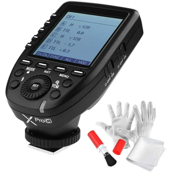 Godox Xpro-C TTL Wireless Flash Trigger for Canon 1/8000s HSS TTL-Convert-Manual Function Large Screen Slanted Design 5 Dedicated Group Buttons 11 Customizable Functions