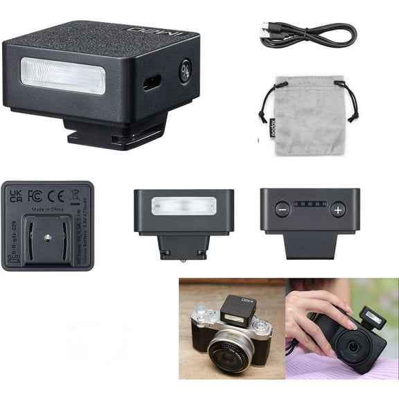 Godox iM20 Mini Flash Speedlight for Canon, Fuji, Nikon, Panasonic Olympus Pentax, 3s Recycle Time, Approx.440 Flash Times, Mini Camera Flash forSony ZV1, etc DSLR (Built-in Lithium Battery)
