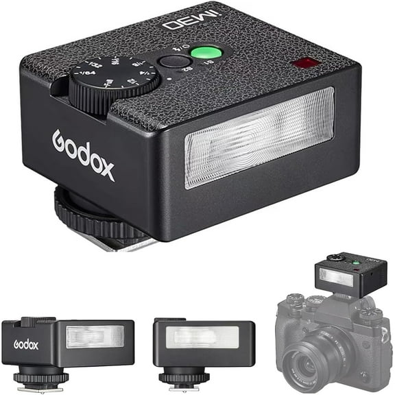 Godox iM30 Mini Camera Flash, Recycle Time?3.6s, GN?15 CCT 6500K200K for Canon, Fuji, Nikon, Panasonic, Olympus, Pentax and Other SLR Cameras with Single Contact Hot Shoe (Without Battery)