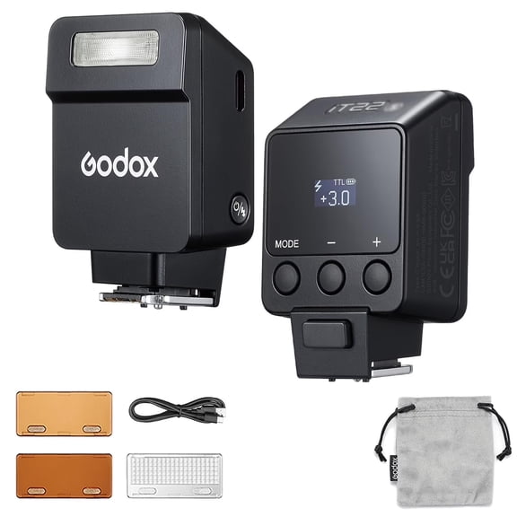 Godox iT22-S Mini TTL Flash, with Intuitive LCD Screen, 1.5s Recycle & 700 Full Power Flashes, USB-C Charging for Alpha Series