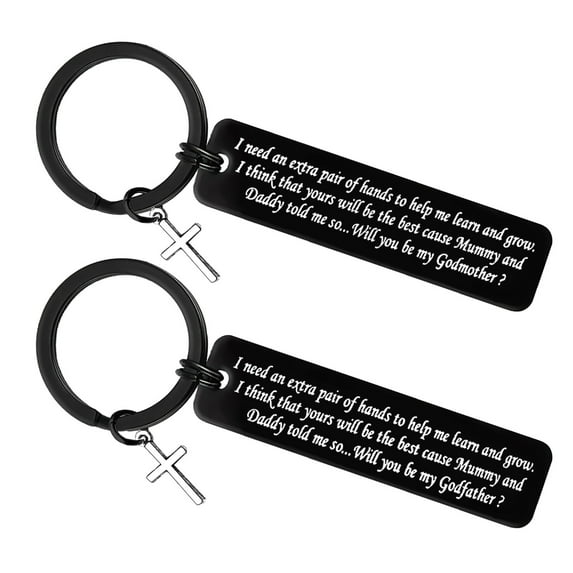 Godparent Gifts from Godchild Will You Be My Godmother/Godfather Keychain Set Godparents Announcement Gift Christening Gift First Communion Gift for Godmother Godfather Baptism Gift Godparents Jewelry
