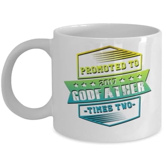 Godparents 11 oz Coffee Mug - Double the Blessing White Ceramic Gift