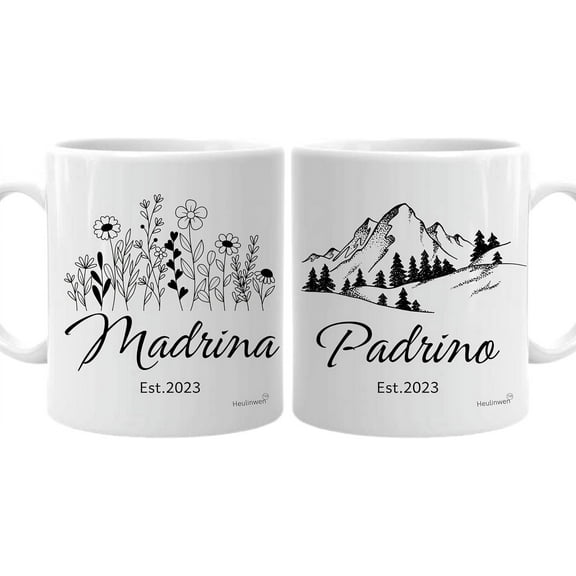 Godparents Proposal Gifts, Madrina and Padrino Coffee Mugs Set of 2, Quieren Ser Mis Padrinos De Bautizo, Padrinos De Bautizo Propuesta, Quieres Ser Mi Madrina De Bautizo