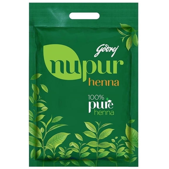 Godrej Nupur - 100% Pure Henna (Mehendi) - 500g (1.1 lb), Natural Conditioning Anti-Dandruff Hair Colour Solution, for Men Women