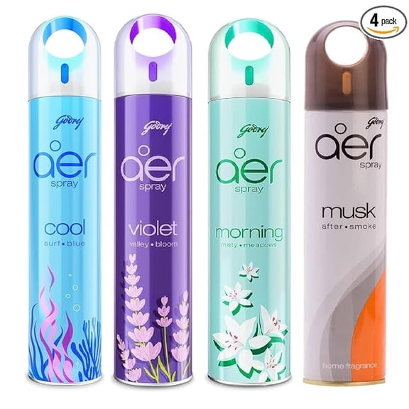 Godrej aer Home Assorted Air Freshener Spray, 300 Ml, 4 Count, 4 Pack