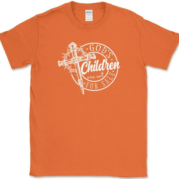 Gods Children Are Not For Sale T-Shirt Quote Anti Trafficking Christian Prayer - Orange, 3XL