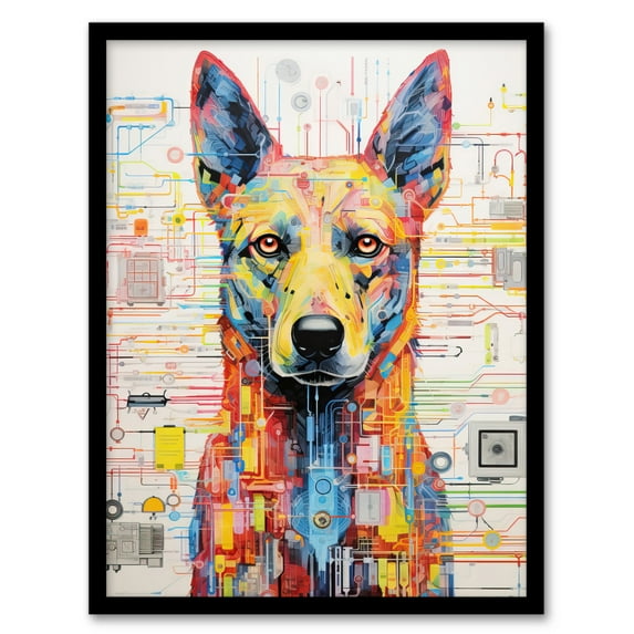 Gods Dog Blueprint Unclassified Robot Hybrid Secret Military Schematic Futuristic Complex Arcane Manuscript Gift For Him Man Cave Artwork Framed Wall Art Print A4