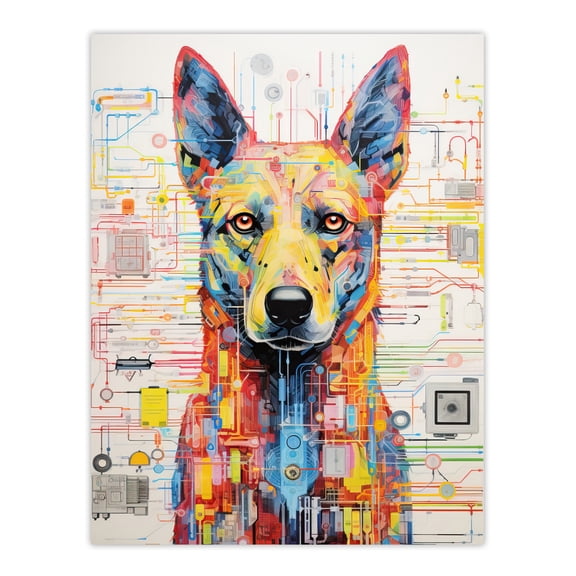 Gods Dog Blueprint Unclassified Robot Hybrid Secret Military Schematic Futuristic Complex Arcane Manuscript Gift For Him Man Cave Large Wall Art Poster Print Thick Paper 18X24 Inch