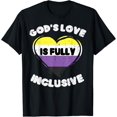 thumbnail image 1 of Gods Love Fully Inclusive Nonbinary Heart Enby NB Pride Flag T-Shirt, 1 of 3