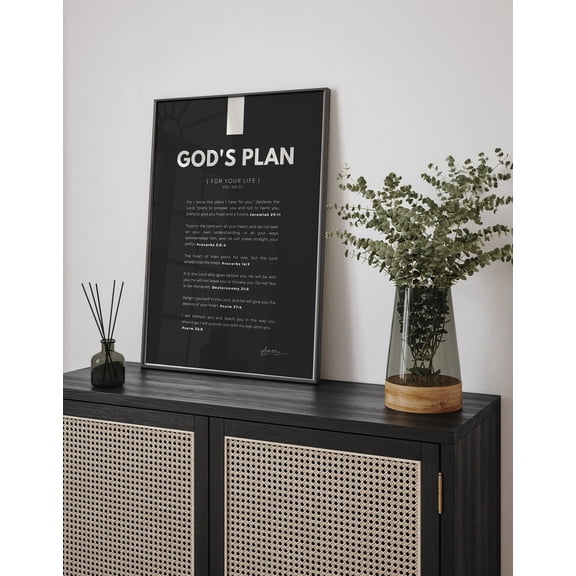 Gods Plan Bible Verse Poster, Christian Art Print