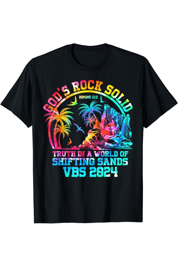 Gods Rock Solid Breaker Rock Beach Vbs 2024 Christian T-Shirt