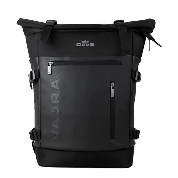 Gods Vajra Rolltop Travel Backpack with Antitheft Laptop Compartment and Accessories Organiser, Water Resistant 25 Litre, For Office, Men and Women Laptop backpack, Black