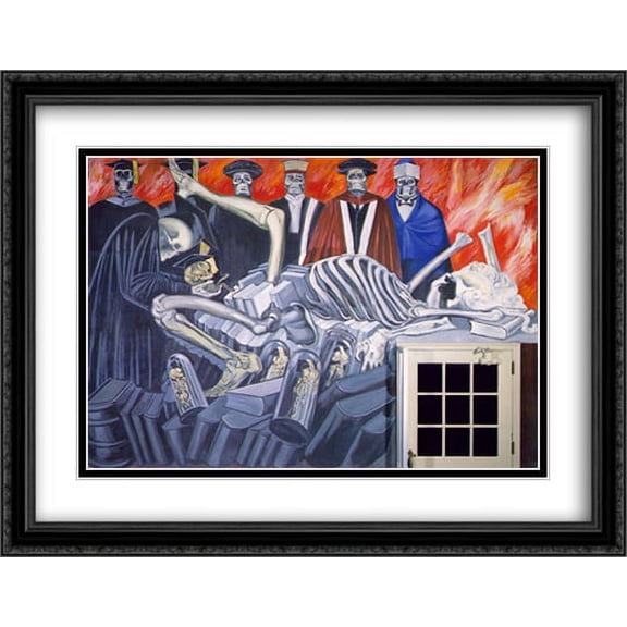 Gods of the Modern World The Epic of American Civilization 2x Matted 36x28 Large Black Ornate Framed Art Print by Orozco, Jose Clemente