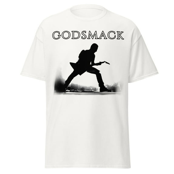 Godsmack - Lean In Sillouhete Jumbo Print Unisex T-Shirt - White - Small