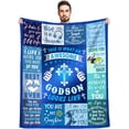 thumbnail image 1 of Godson Gifts from Godmother Godfather, Godson Birthday Gifts Blanket 60"x50", Graduation Wedding Gifts Ideas for Godson, Baptism Gifts for Boys, to My Godson Gifts, Best Godson Ever Gifts, 1 of 6