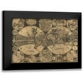 thumbnail image 1 of Godson, W. 14x11 Black Modern Framed Museum Art Print Titled - World Map with Planets, 1 of 5