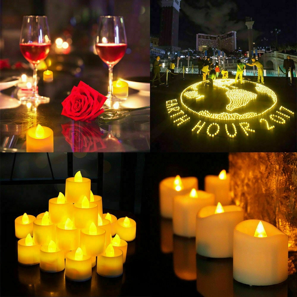 Godven 12/24PCS Flameless Votive Candles Battery Operated Flickering