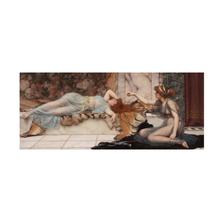 Trademark Fine Art Godward Mischief and Repose Canvas Wall Art - 10x24