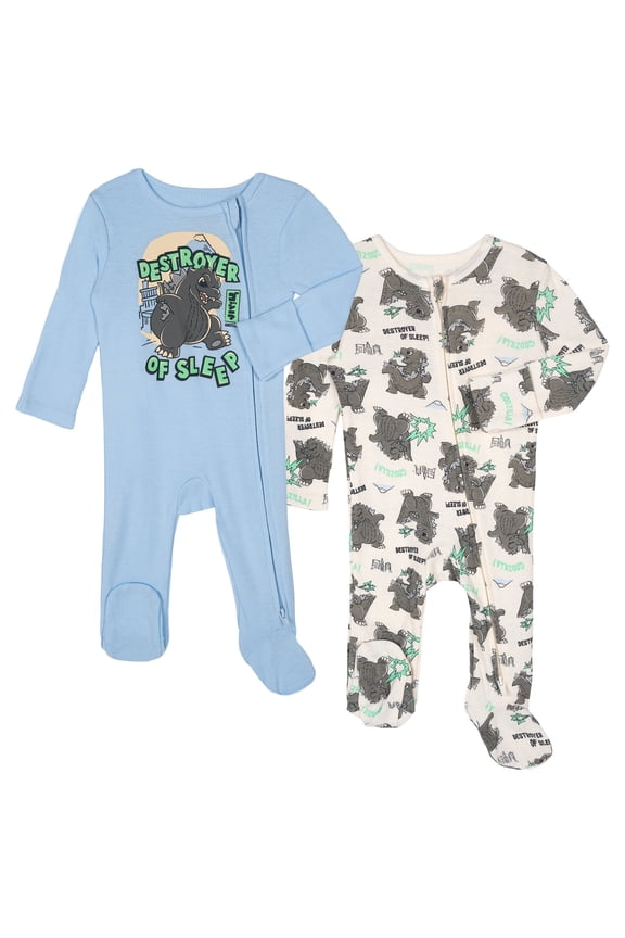 2 Pack Sleep N' Play Coveralls 2-Way Zip Newborn to Infant