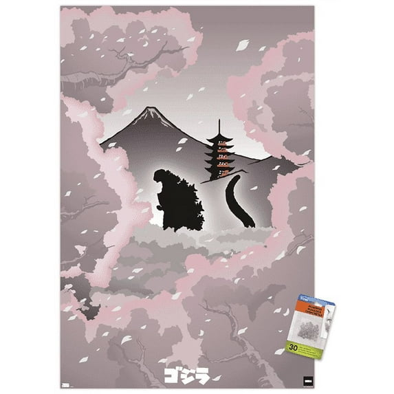 Godzilla - Backdrop Wall Poster with Pushpins, 22.375" x 34"