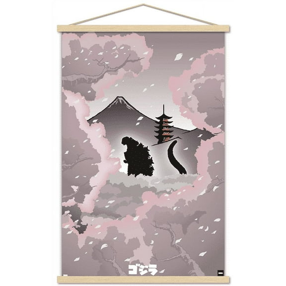 Godzilla - Backdrop Wall Poster with Wooden Magnetic Frame, 22.375" x 34"