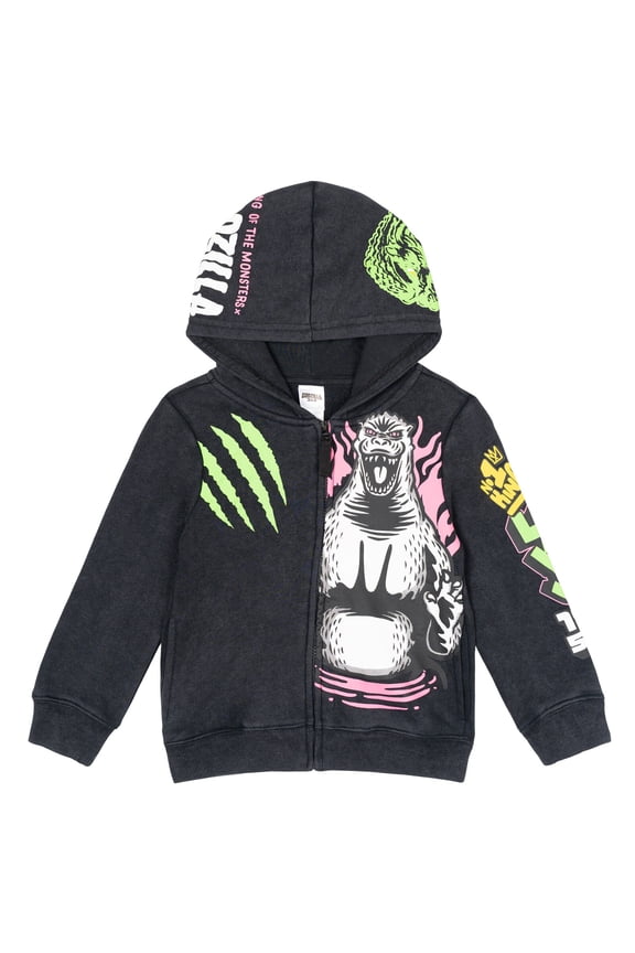 Big Boys' Fleece Zip Up Hoodie Dark Grey