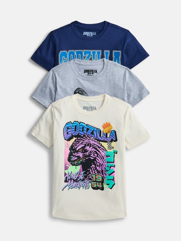 Boys Crewneck Graphic Tee with Short Sleeves, 3-Pack, Sizes XS-2XL