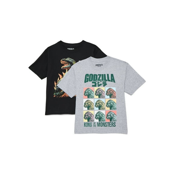 Godzilla Boys Graphic Tee with Short Sleeves, 2-Pack, Sizes XS-2XL