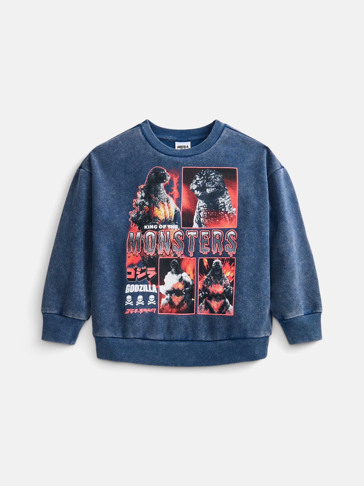 Godzilla Boys' Halloween Graphic Sweatshirt with Long Sleeves, Sizes 4-18