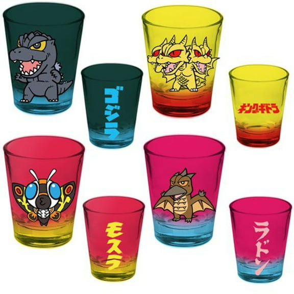 Godzilla Chibi 4-Pack Shot Glass Set