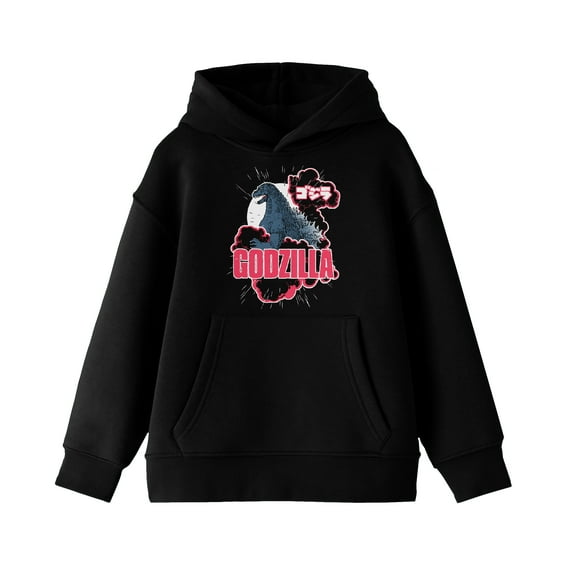 Godzilla Classic Art and Logo Youth Black Hoodie - XL