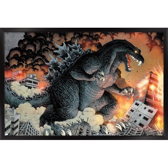 Godzilla: Comic - City Wall Poster, 14.725" x 22.375" Framed