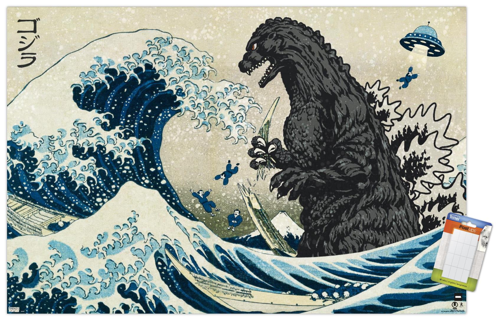 Godzilla - Great Wave Wall Poster, 22.375