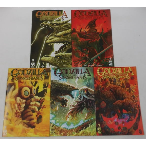 Godzilla: Here There Be Dragons II Sons of Giants #1-5 VF/NM complete series ; IDW