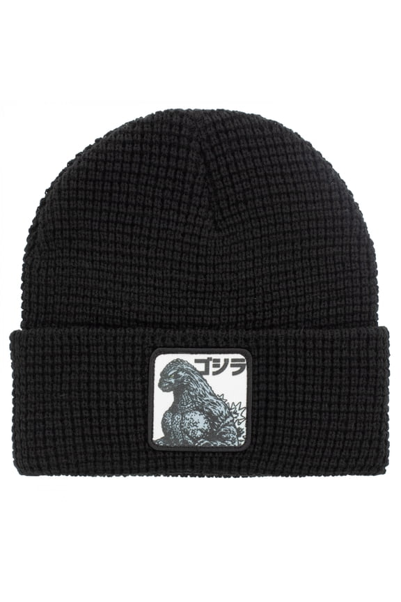Katakana Waffle Knit Acrylic Cuffed Beanie