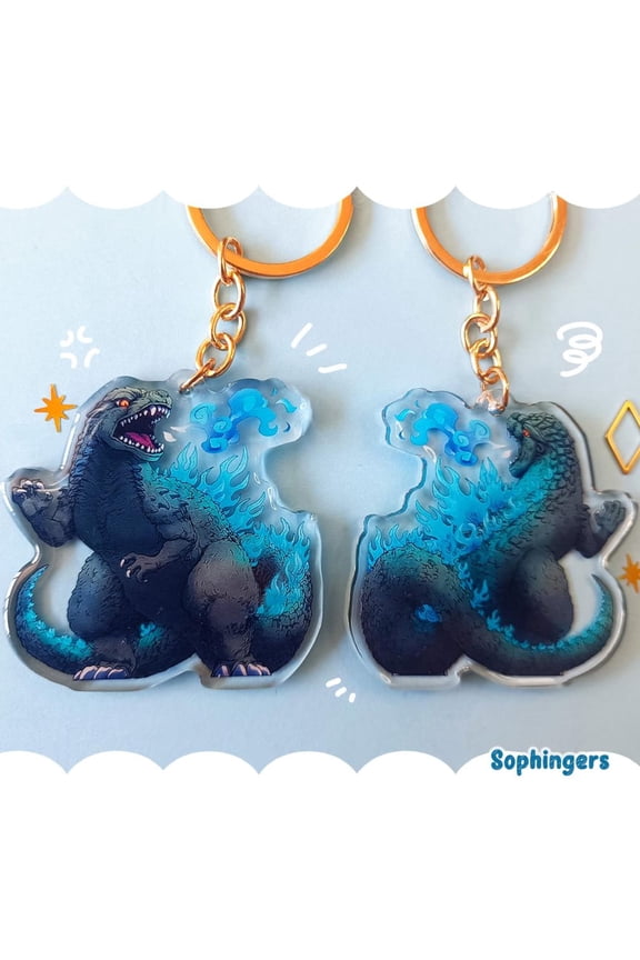 Godzilla Keychain // Clear Acrylic Keychain (1 keychain)