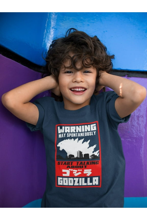 Godzilla Kids T-Shirt, Warning Godzilla Fan Shirt, Talk about Godzilla Kids Tee, Kaiju Kids T-Shirt, Youth Toddler Kids Men Women
