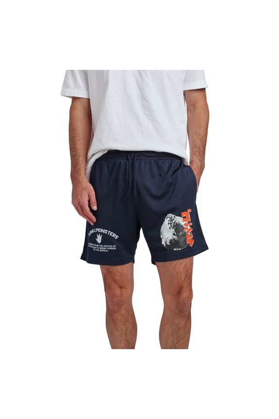 Godzilla King of Monsters Men’s Navy Blue Lounge Shorts  Xl