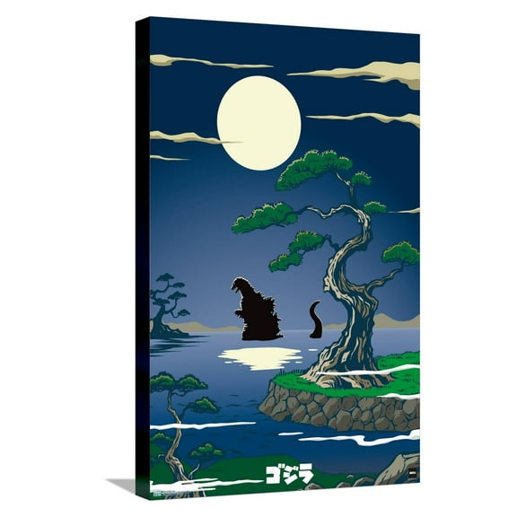 Godzilla - Lake Canvas Wall Poster, 14.725" x 22.375"