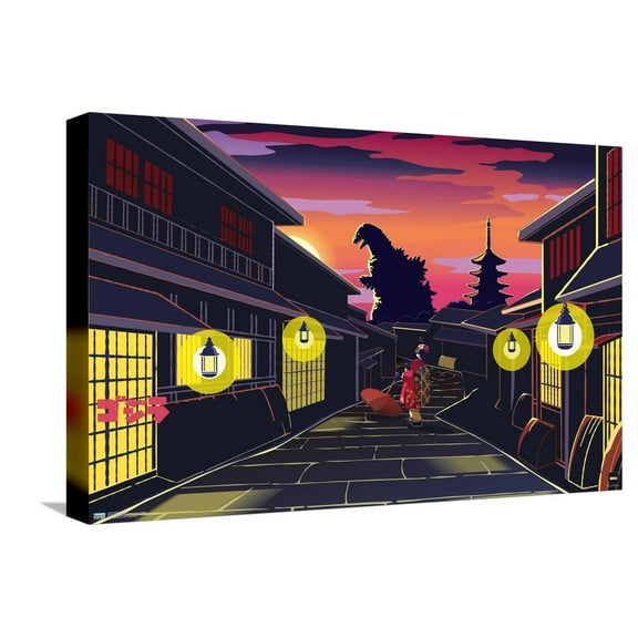 Godzilla - Lurking Canvas Wall Poster, 14.725" x 22.375"