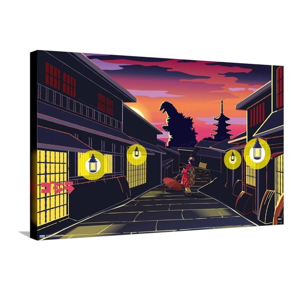 Godzilla - Lurking Canvas Wall Poster, 22.375" x 34"