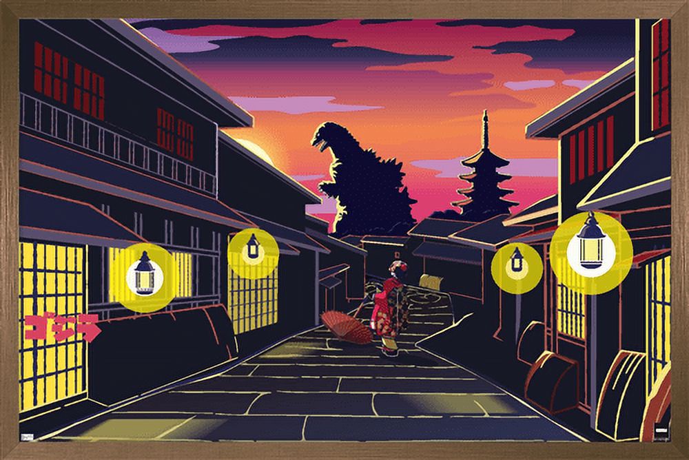 Godzilla - Lurking Wall Poster, 22.375" x 34", Framed