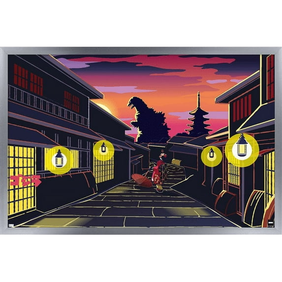 Godzilla - Lurking Wall Poster, 22.375" x 34", Framed
