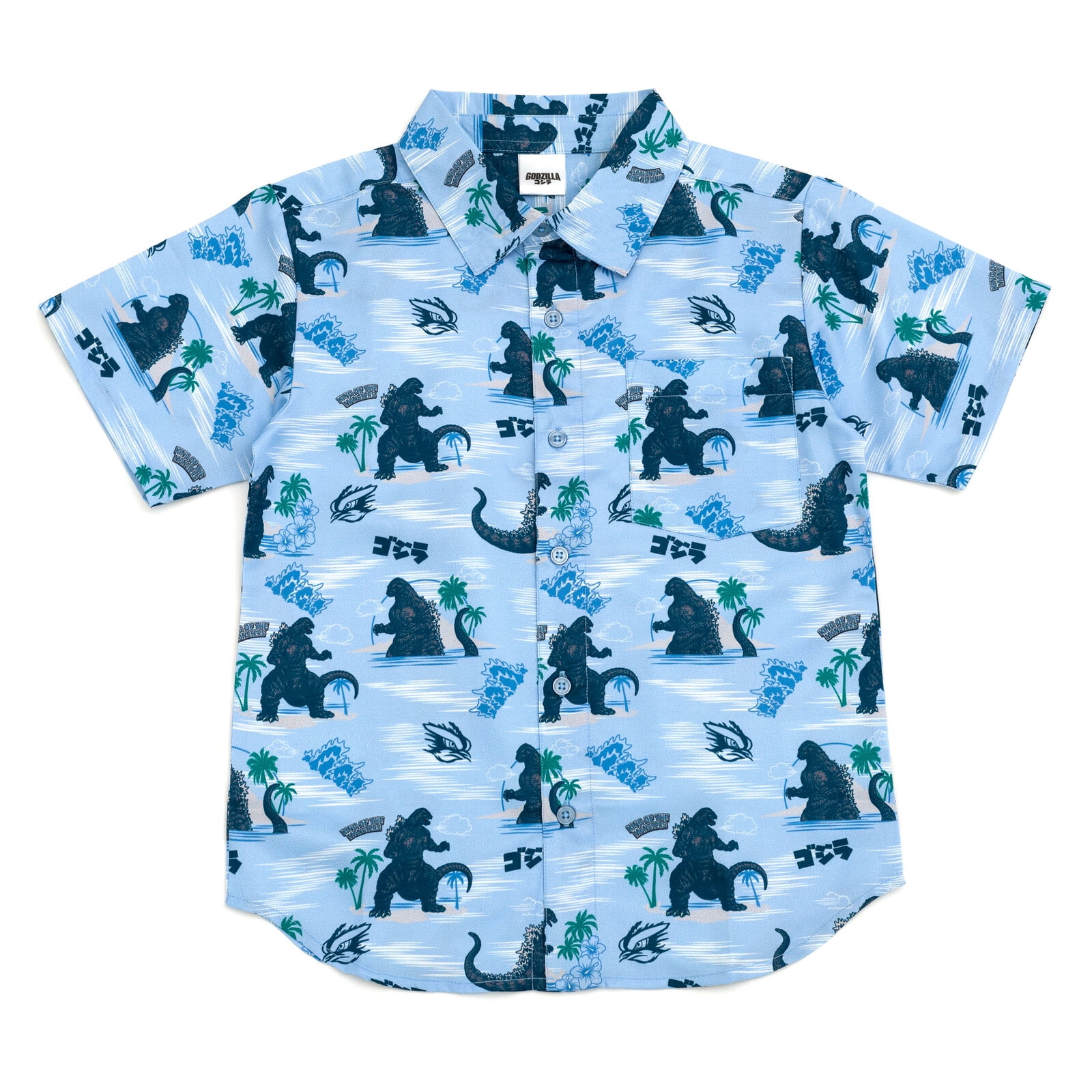 godzilla dress shirt Godzilla Matching Family Hawaiian Button Down Dress Shirt 8